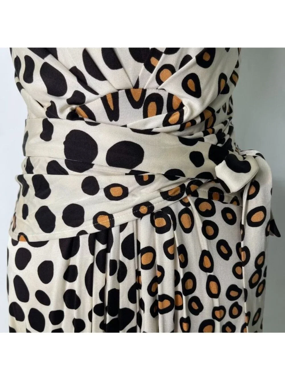 Issa London Silk Jersey Mixed Animal Print Wrap Midi Dress Women's US 6 - Picture 2 of 14